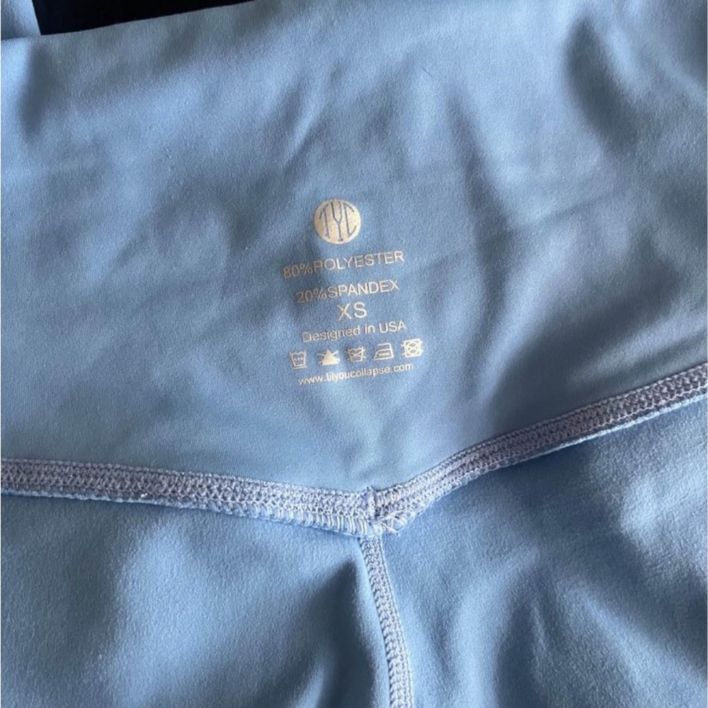 Til You Collapse blue leggings